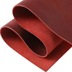 Wine Red Crazy Horse Vintage Leather - Dark Red, Stiff, and Firm with Pull - Up Effect - 22x26cm (Red)