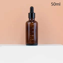 Amber Glass Dropper Bottles with Measurement Scale for Aromatherapy and Liquid Storage (50ml)