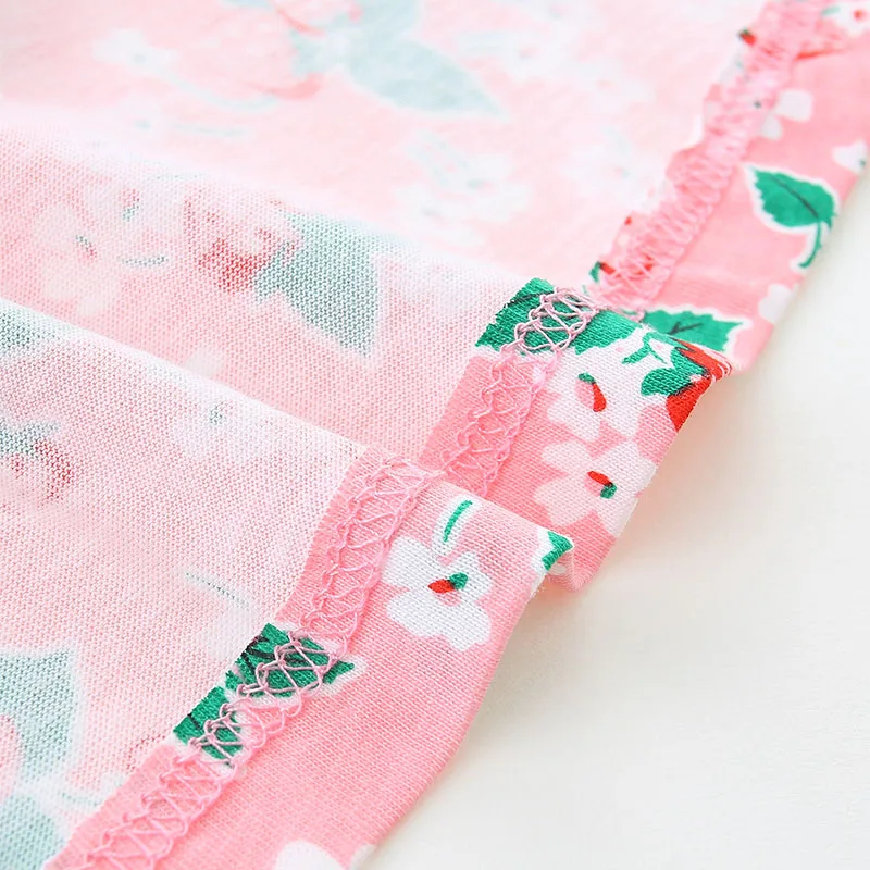 Kids Clothes Baby Girls 2025 Summer New Children's Clothing Toddler Princess Cotton Strawberry Flowers Dress