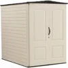 Large Plastic Weatherproof Outdoor Storage Shed with Double Wall Construction for Backyard, Garden, and Patio, Sandstone 1