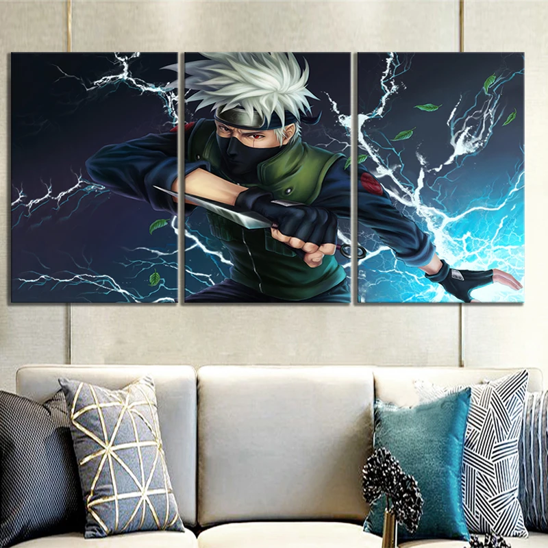 

No Frame 3pcs HD Anime Wall Picture Kakashi Naruto Poster Comics Art Wall Decor Paintings for Bedroom Decor Gift