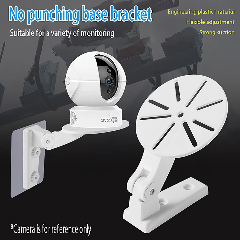 

1Pc white No Punching Monitoring Bracket For Camera Wireless Network Monitor Indoor Hanger Wall Mounting Camera Support Base