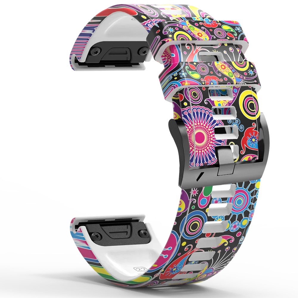 Silicone Sports Watchband with Unique Print Design