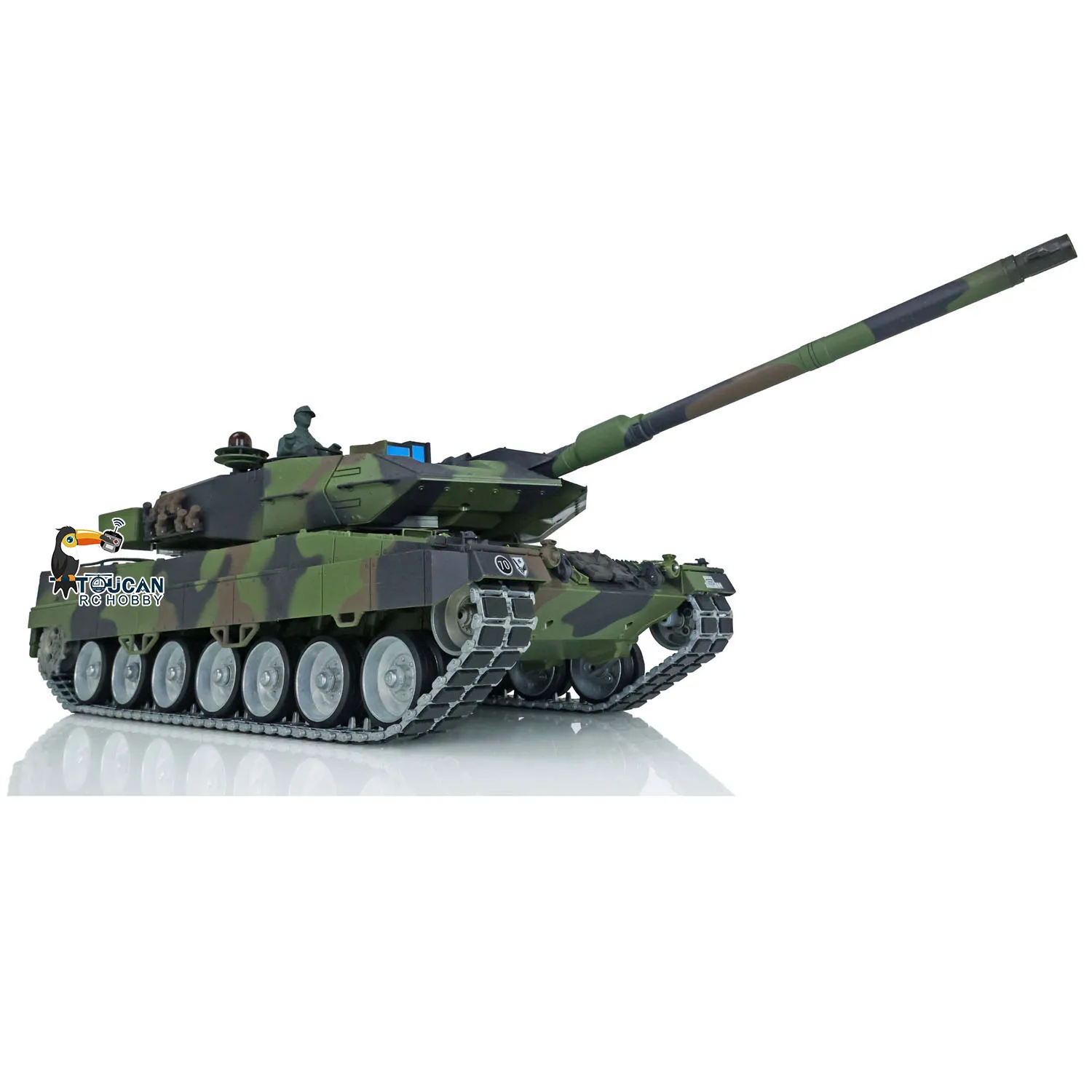 투칸 제어 장난감 1/16 Heng Long 7.0 Leopard2A6 RC 탱크 3889 배럴 리코일 금속 트랙 고무 포함 RTR 자동차 TH17593-SMT8