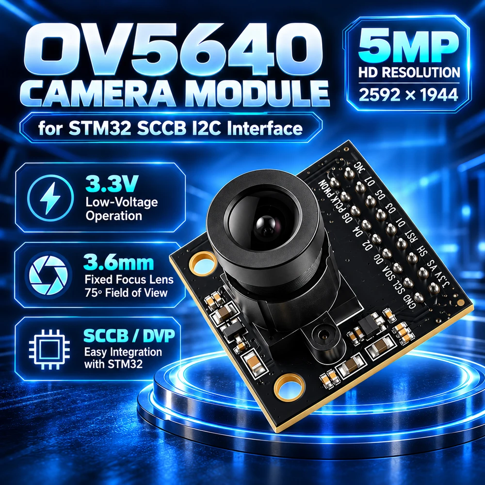 OV5640 Kamera Modul PCB Board für STM32 SCCB I2C Interface 3,6 MM Brennweite 75 Grad HD 5MP 2592*1944 3,3 V
