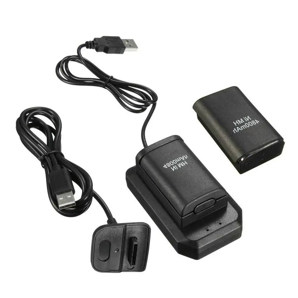 Batterie Ricaricabili Xbox 360 Di Alta Qualità + Caricabatterie + Cavo Usb Kit Batteria Di Ricarica Per Controller Wireless Nintendo X Box 360