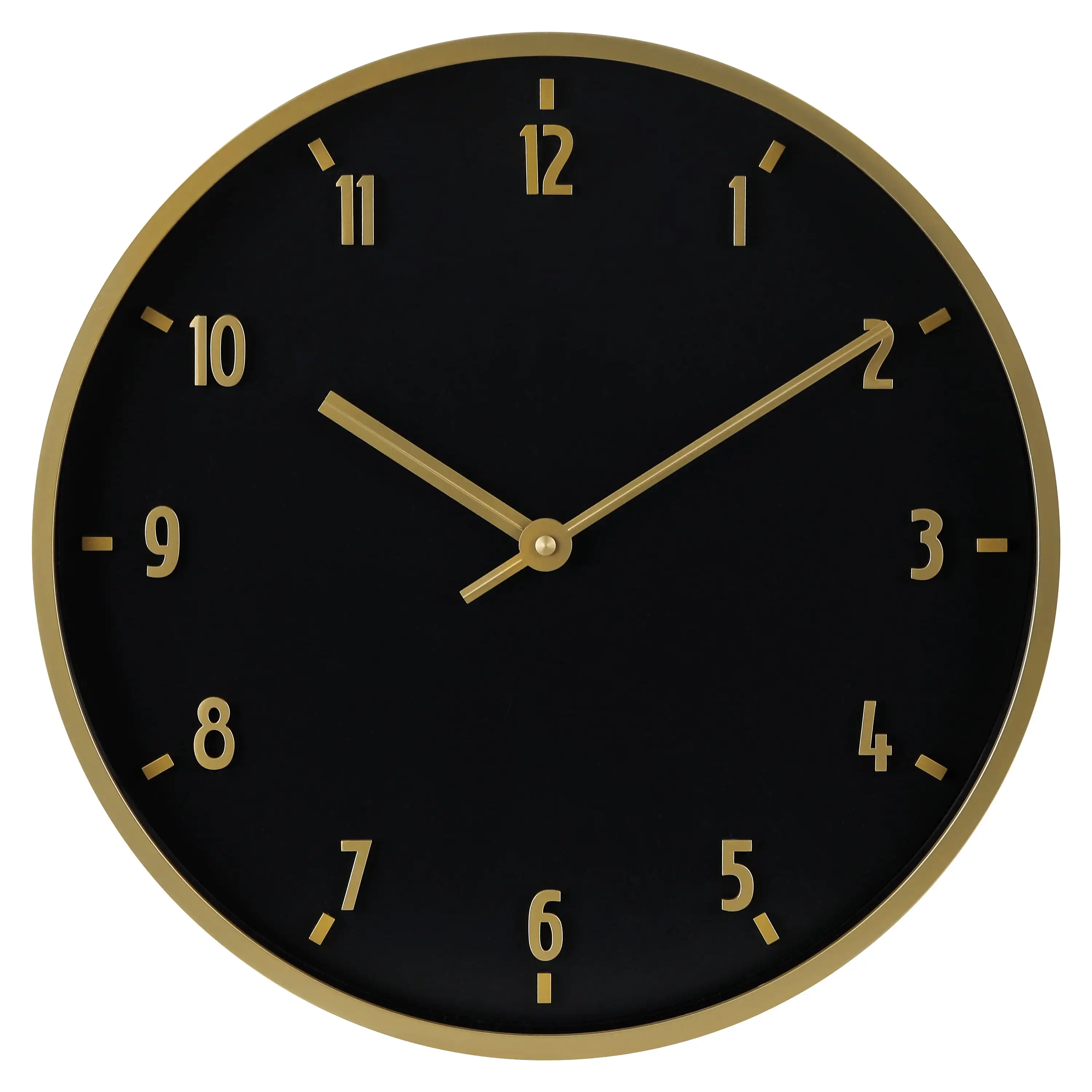 

20" Round Indoor Black and Gold Analog Wall Clock with Arabic Numbers Living Room Decoration Kitchen Office Use New Design 2024