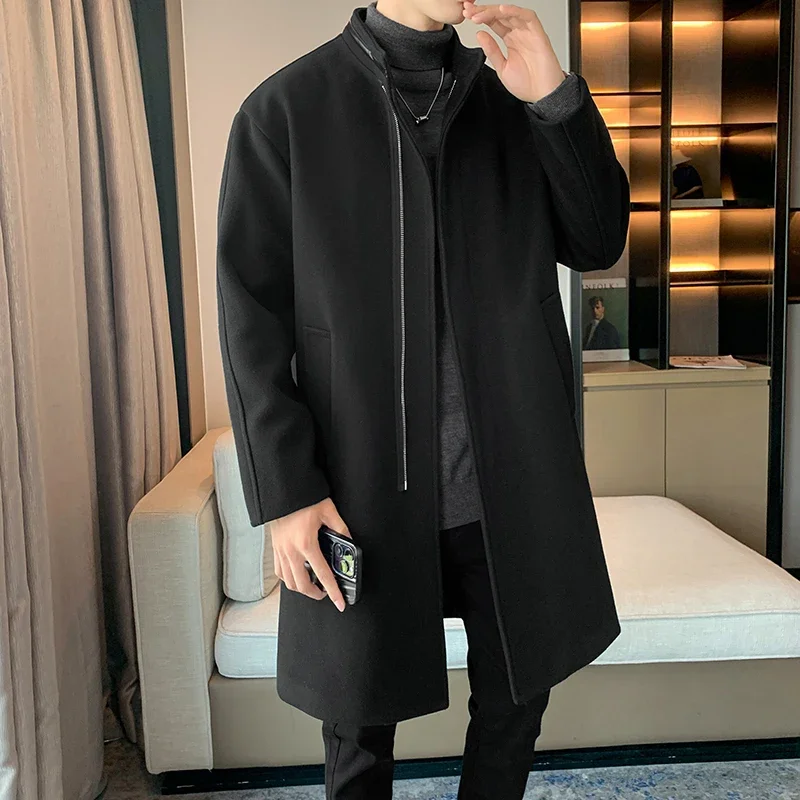 LIBIELIY 2026 الخريف الشتاء الرجال معطف طويل سترة...