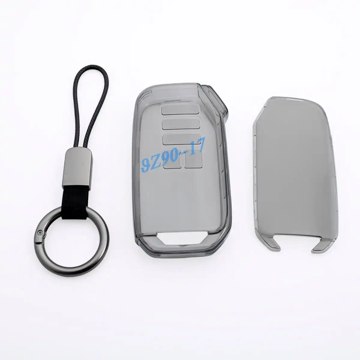 Transparent Black Car Key Case Cover with 9 Buttons