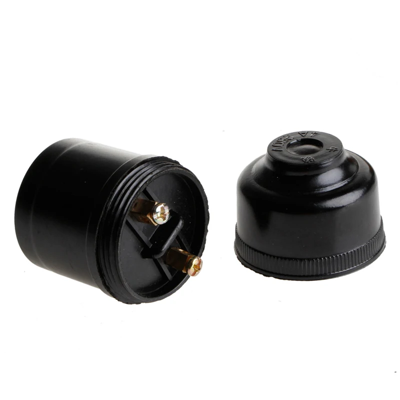 Set of 5 Black Plastic Lamp Bases LED Lamp Diode Holder Black E27 Lamp Bulb Base