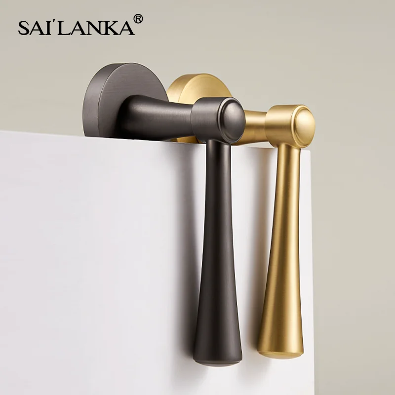 

SAILANKA Brass Solid Door Lock Handle Bedroom Room Bathroom Office Apartment Interior Door Handle Lever Set Modern Hardware