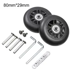 Universal Suitcase Replacement Wheels - Durable Silent Caster Repair Kit with Screws (2-Pack) (80mm-29mm)