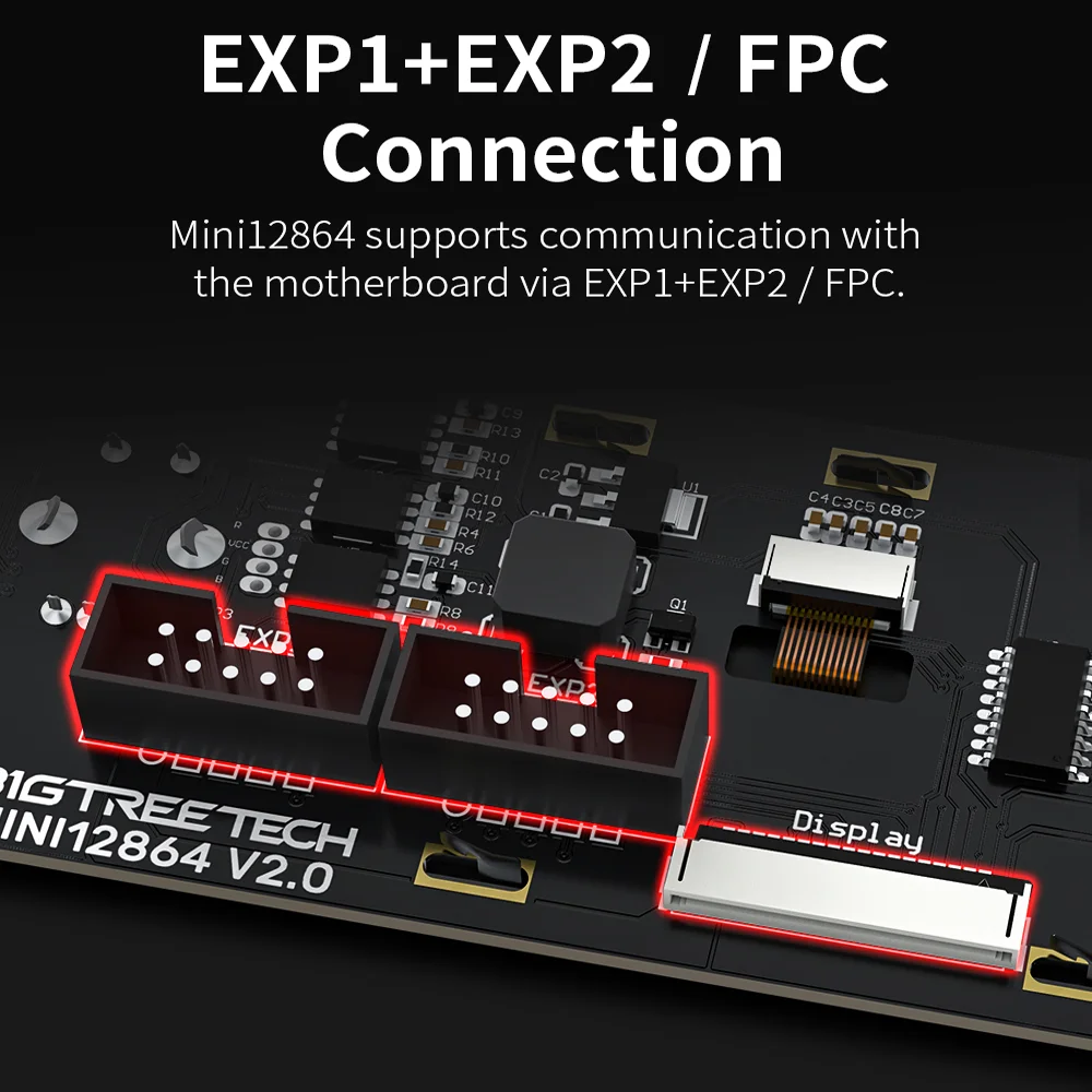 Bigtreetech-lcd Tela de Exibição para Octopus Pro Skr V1.4 Placa-mãe Chip Voron Mega2560 Chip V2.0 Skr Mini e3 V3.0 12864 - Imagem 5