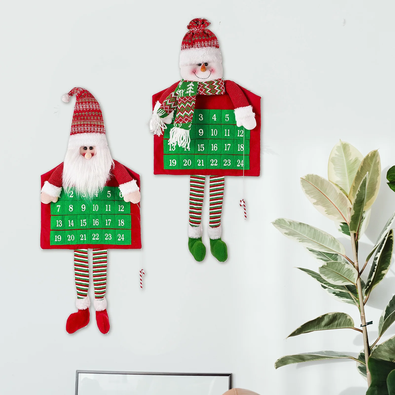 

Felt Advent Calendar Fabric Christmas Hanging Pendant Santa Claus Ornaments DIY Advent Calendar Christmas Decoration