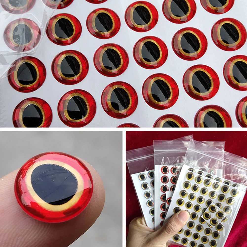 100PCS Fishing Lure Eyes 3D Holographic Fly Sticker 6/8/10/12mm