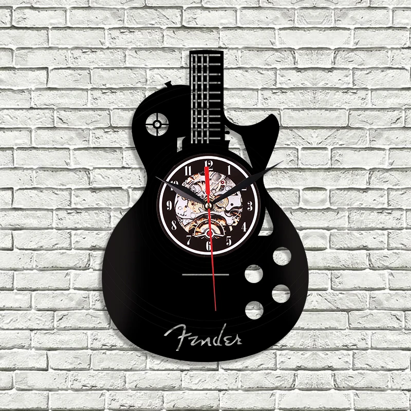 الغيتار الفينيل سجل ساعة الحائط ، عشاق موسيقى الروك ، الهدايا الديكور المنزلي