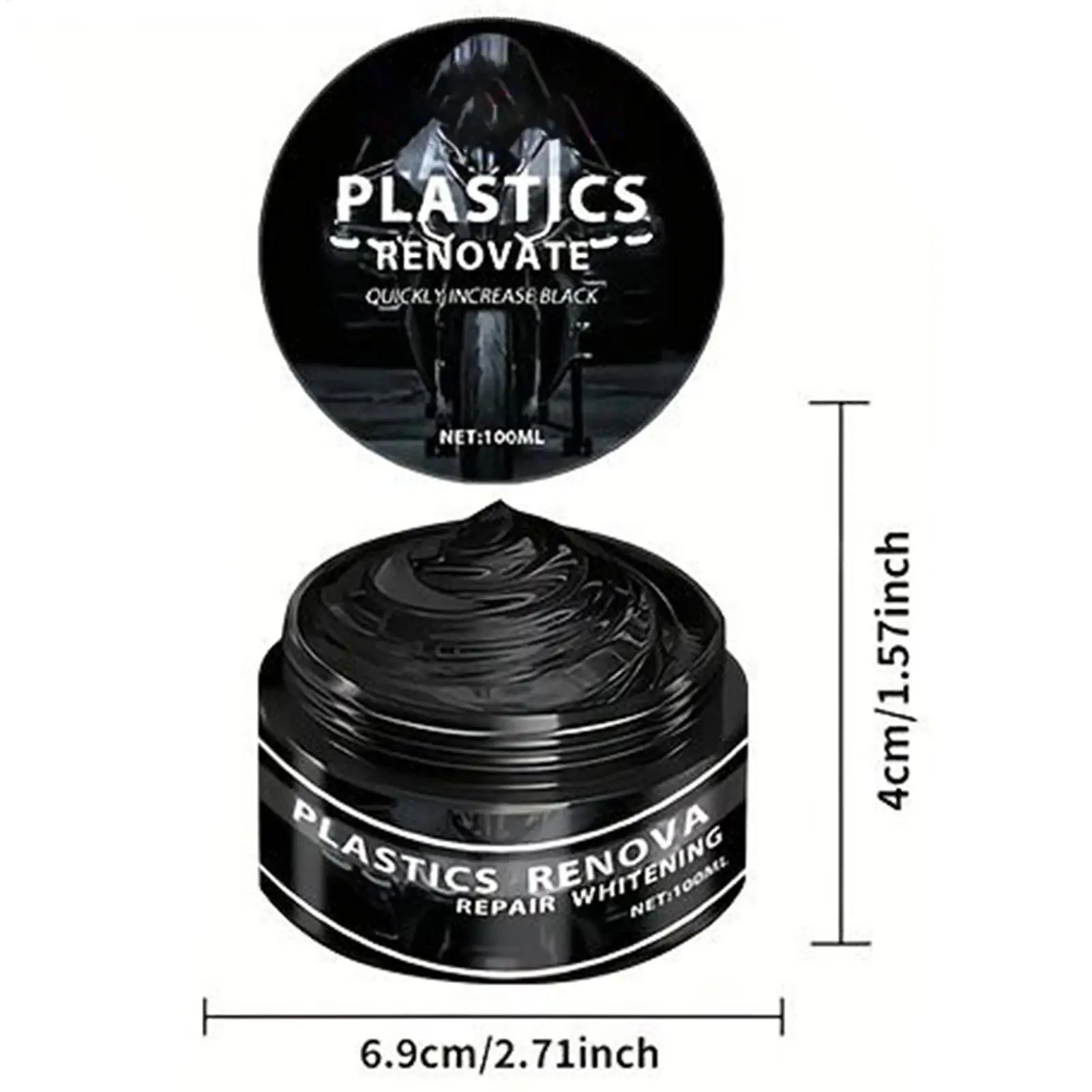Universal Car Motorcycle Renovation Wax 100ml Car Interior Black Trim Restorer Plastic Rubber Repair Cream Car Renovation Wax