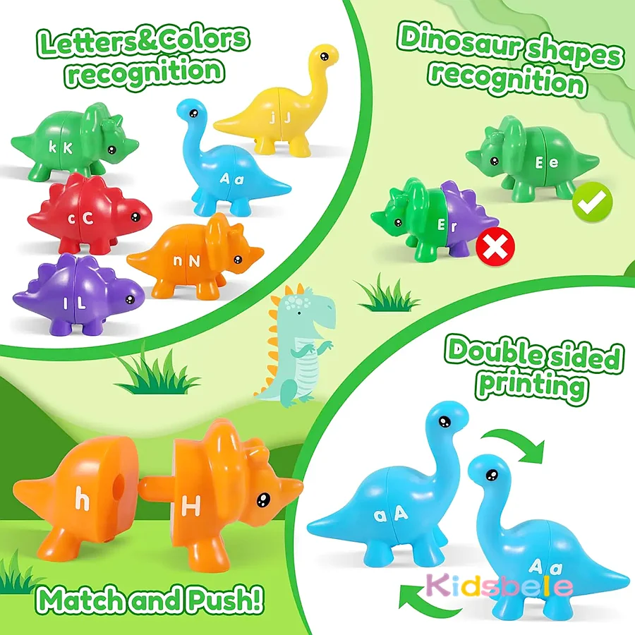Montessori Dinosaur Sorting Toy For Toddlers Educational Game_voghion.com