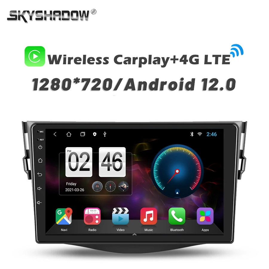 

720P 360 Camera 4G SIM 8G+256G Carplay Android 13.0 Car DVD Player GPS WIFI Bluetooth RDS Radio For Toyota RAV4 Rav 4 2005-2012