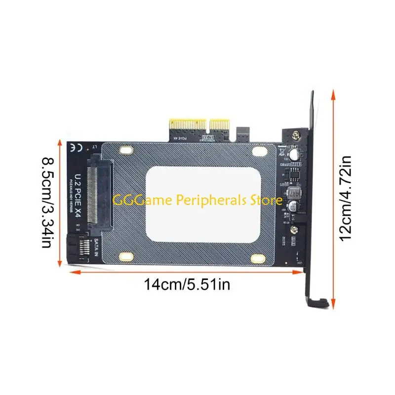 U55B PCIE3.0 4X-SFF-8639 어댑터-PCIE 라이저 카드 SSD 2.5인치 SSD 드라이브 변환기용 PCIE 카드