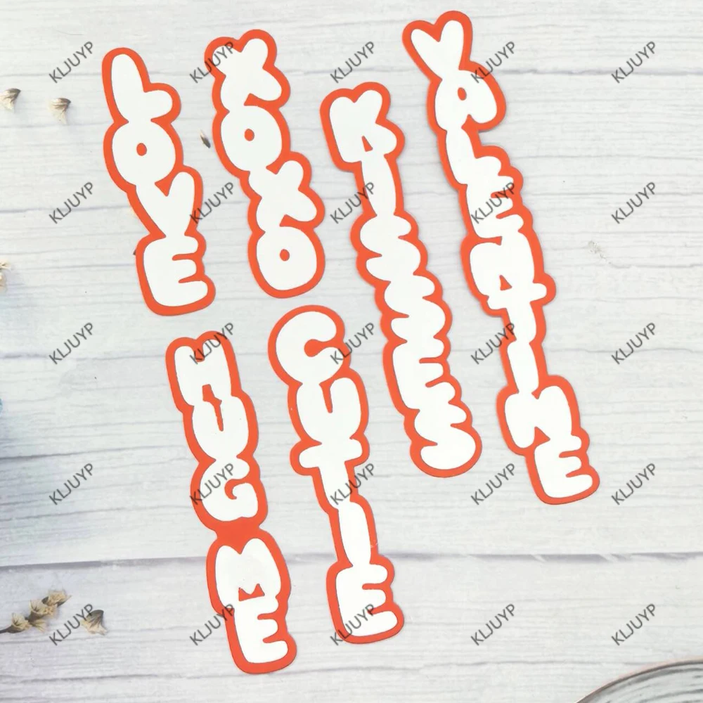 KLJUYP 수직 발렌타인 단어 금속 절단 다이 스텐실 DIY 스크랩북/앨범 장식 엠보싱 DIY 종이 카드용