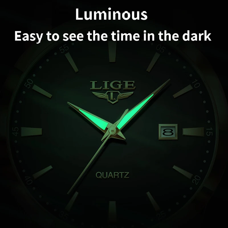 LIGE Military Watch For Men Fashion Business Watch Men Casual Leather Sport Waterproof Men's Quartz Wristwatches Reloj Hombre