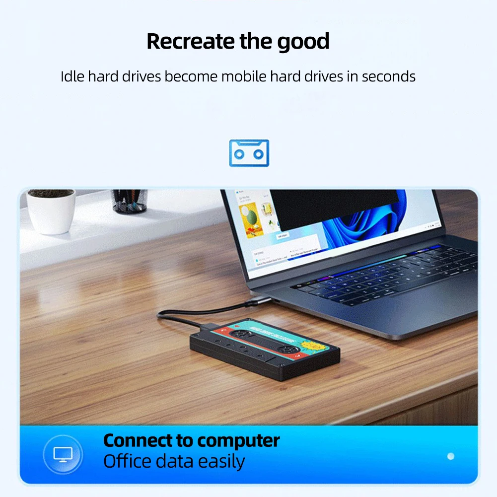 USB3.1 Hard Drive Case SSD Box Cassette Tape Transparent Hard Disk Box for 2.5'' HDD Enclosure SATA to USB3.0 External HDD Case external hard drive case ssd enclosure hard drive enclosure hard disk case external hard drive box hdd case enclosure hard drive adapter ssd adapter