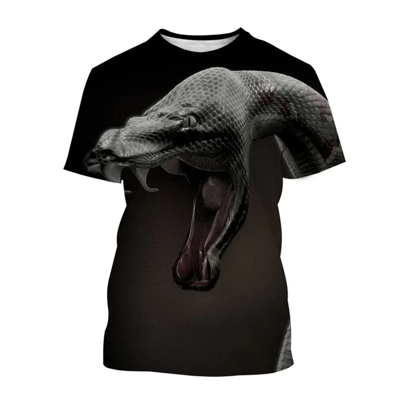 

Summer Animal Snake T-shirt 3d Printed T-shirt Personality Comfortable Casual Street Short Sleeve Loose Breathable Men's Clothin