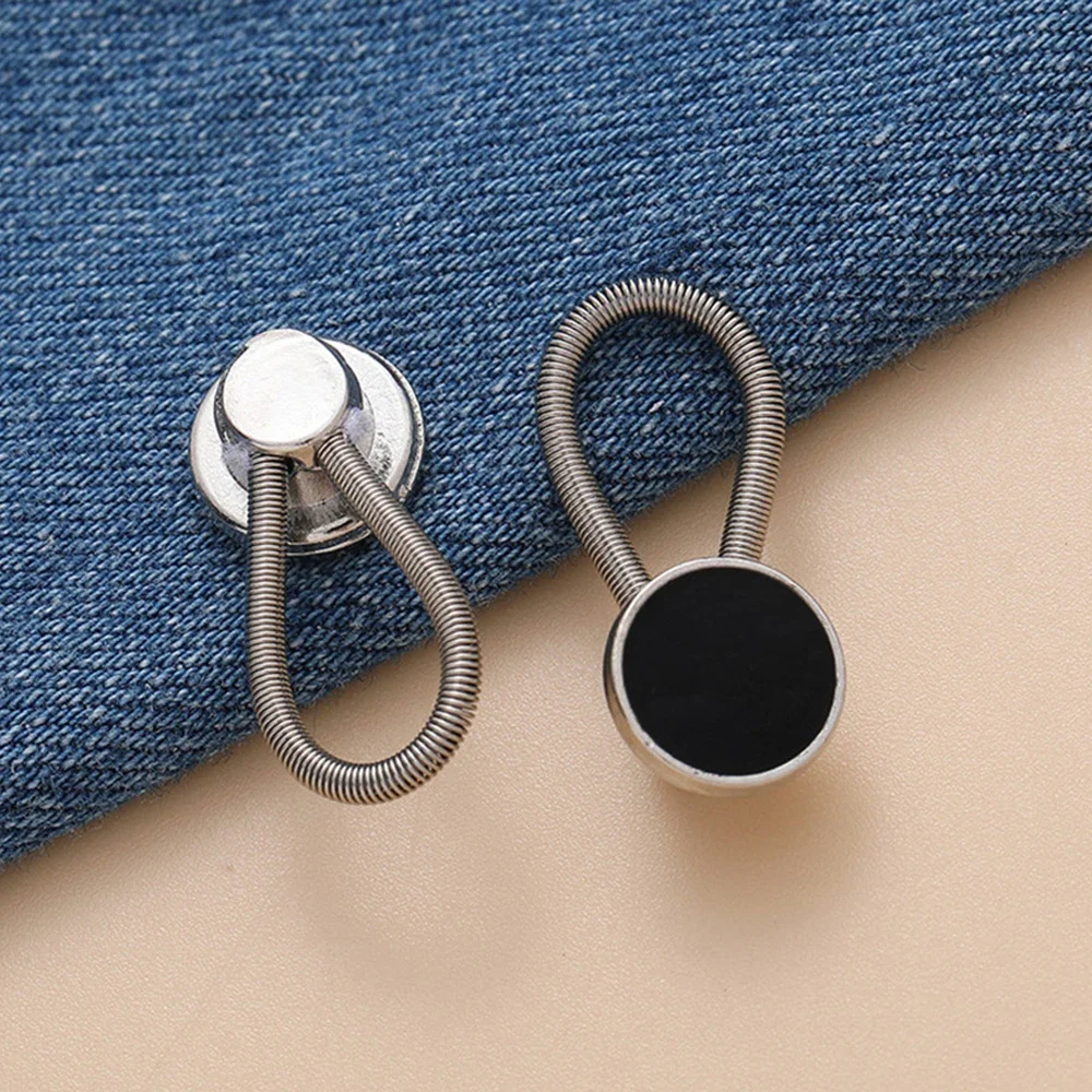 10pcs Metal Collar Buttons Extenders Elastic Button Extender Neck Extenders  for Shirt Coat Jeans Pants Waist