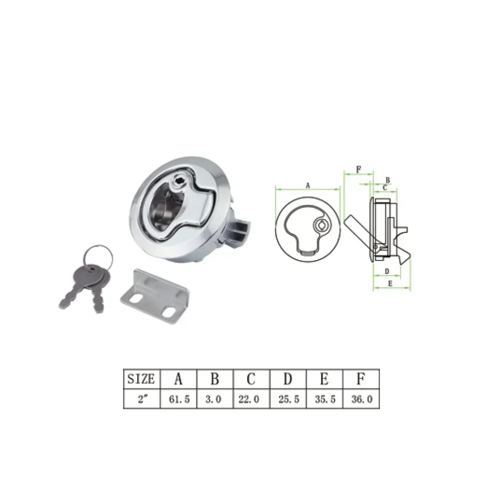 2inch Zinc Alloy Round Bass Boat Cam Locker Door Latches Slam Latch With Key For Marine Cabinet Hardware Storage Compartm