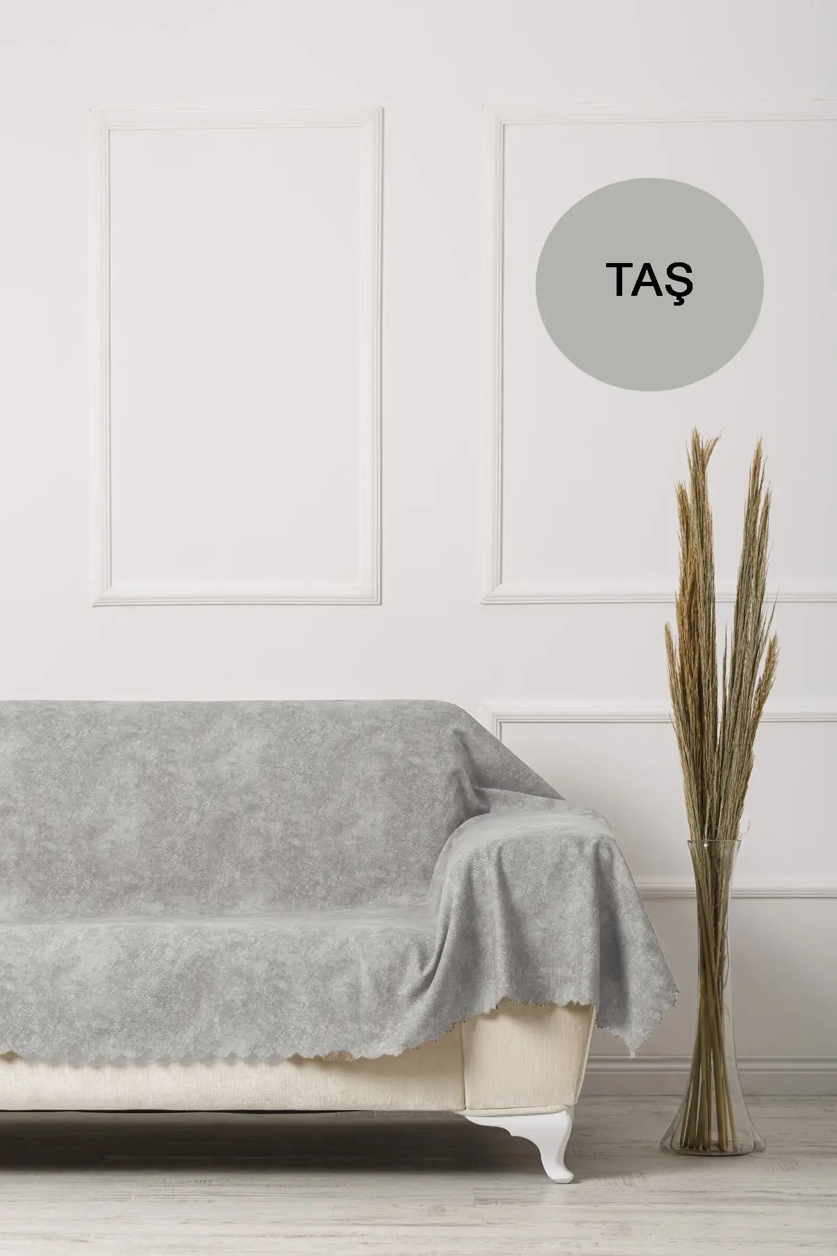 

Vessel Stone Battal Size Double Sided Sofa Bed Cover Shawl Cotton-Polyester 180x300 Grey