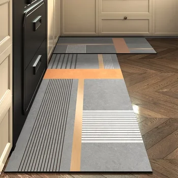 Tappetino da cucina Tappetino antiscivolo resistente all'olio Tappeto impermeabile Pelle PVC Tappetini lavabili resistenti allo sporco Tappetini per uso domestico di dimensioni lunghe 1