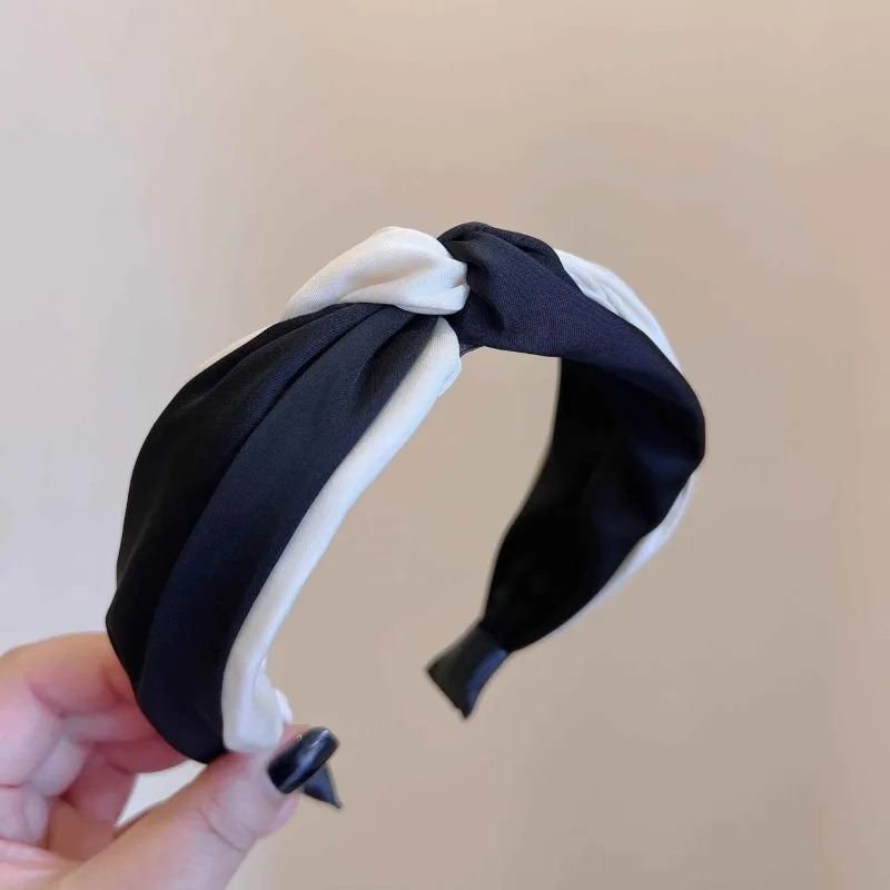 Purple Charm, Color Blocking, Twisted Wide Headband, Age Reducing, Comfortable Temperament, Hundred Tie Headband, Girls' Hair