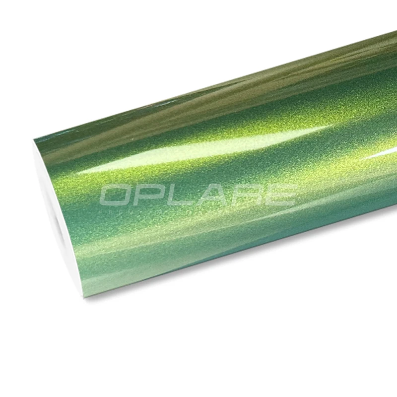 

Highest quality PET Rainbow Green vinyl wrap pet vinyl True gloss vinyl ( PET liner) for car wrap quality Warranty