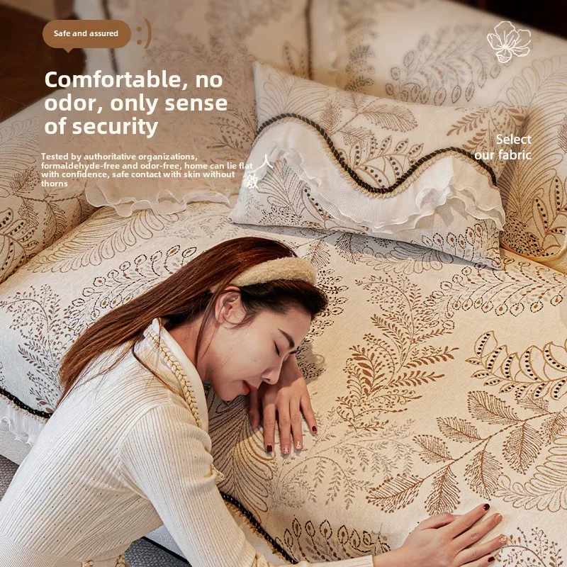 1PC Nordic Chenille Sofa Covers for Living Room Universal Sofa Towel with Skirt Anti-cat Scratches Couch Seat Pad Home 쇼파 패드 - Image 4