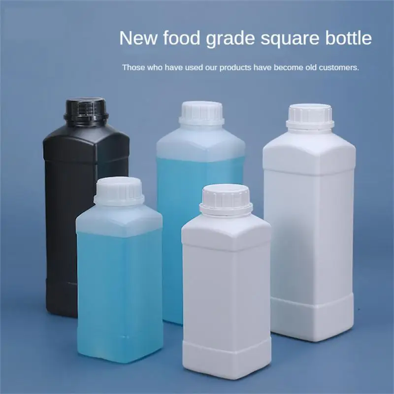 Empty Square plastic bottle Lid Food Grade HDPE container Shampoo Lotion paint refillable bottle 1PCS 500/1000ML