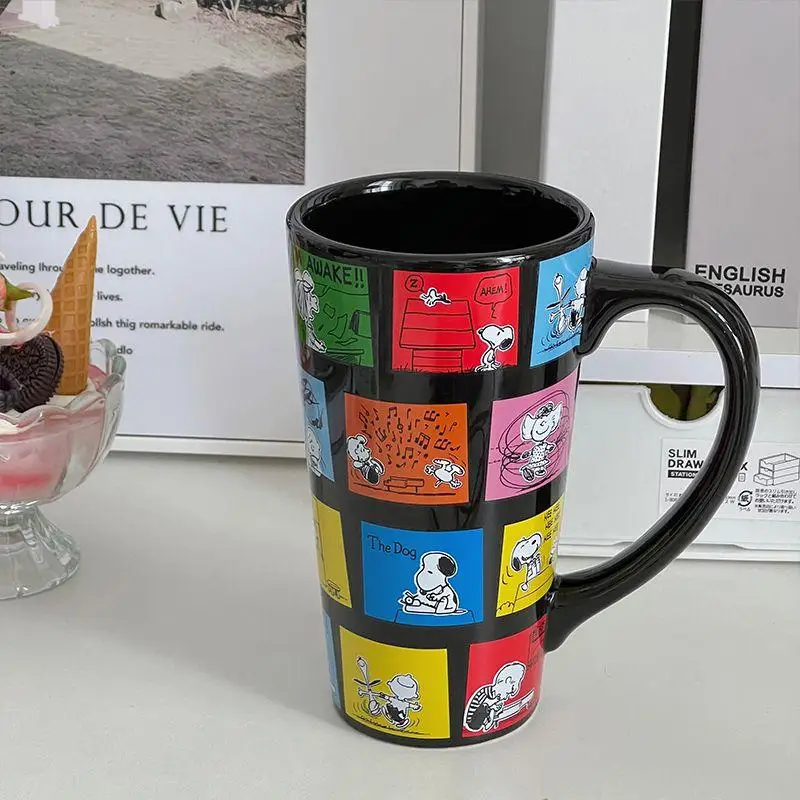 

Cartoon Ceramic Water Cup Snoopy Creative Comic Mug High-Capacity Multifunctional Milk Coffee Cup Kawaii Teeth Cup Fun Gift Cup