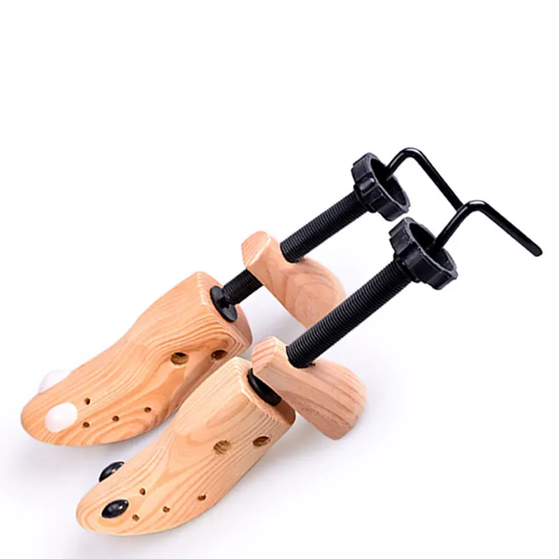 FamtiYard 2Pcs Shoe Stretcher Adjustable Shoes Tree Shaper Rack Pine Wood Shoe Expander For Women Man Shoe Accessories