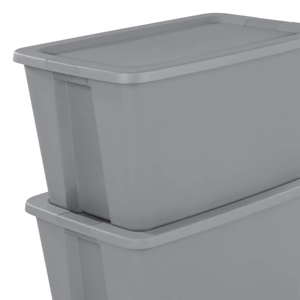 Sterilite 30 gal. Tote Box Titanium Case of 6