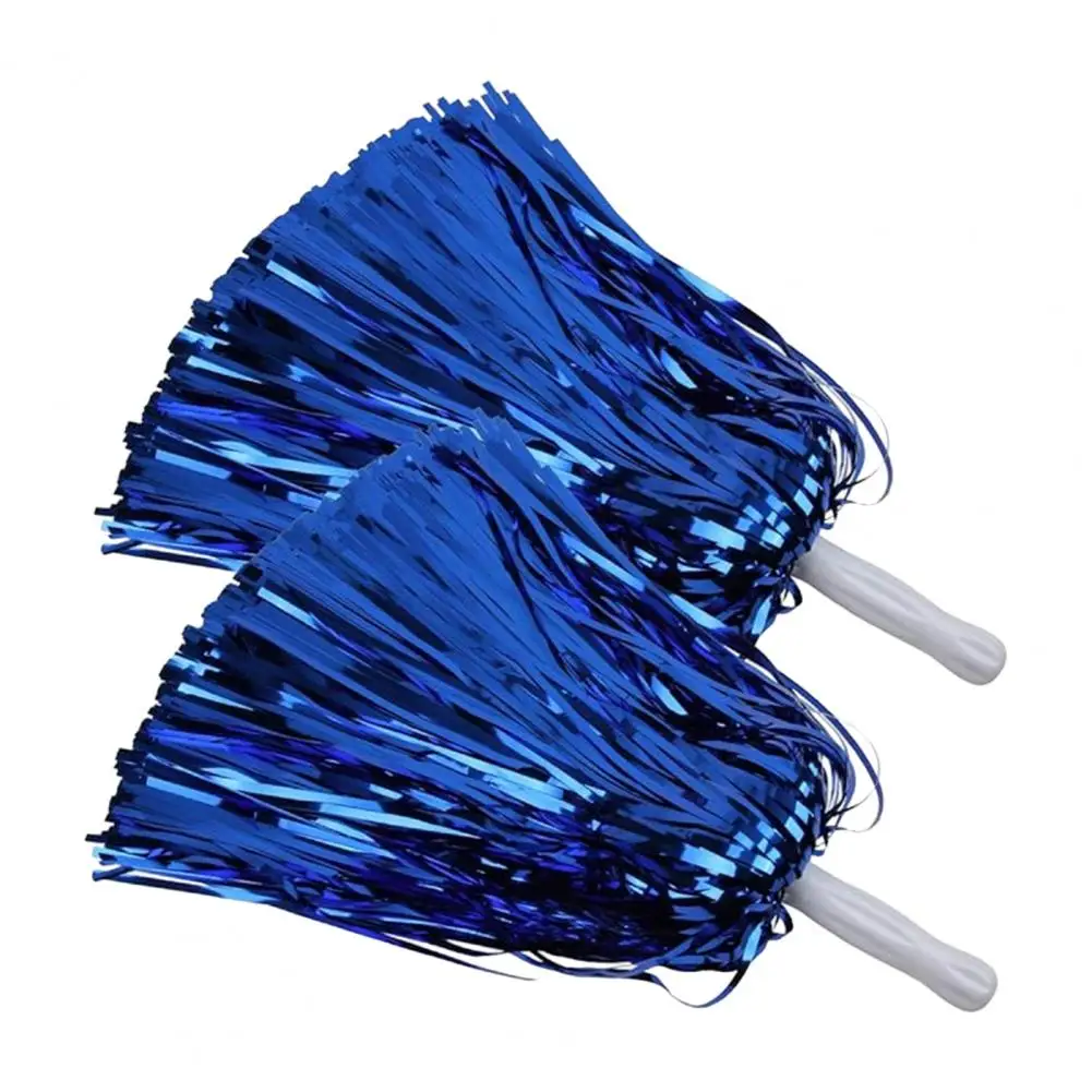 2Pcs Cheerleading Pom Poms With Plastic Handle Colorful Metallic Foil Pom Poms For Cheerleader Spirited Sports Dance Cheer-up