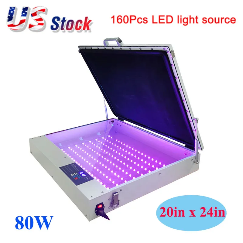 US Stock Qomolangma Tabletop Precise 20in x 24in 80W Vacuum LED UV Exposure Unit for Silk Screen Printing Plate-making Wholesale brand new in stock touch screen 2711p t15c6a2 2711p rp2a 2711p rp2k 2711p rp1a 2711p t15c4d7 2711p t15c4d9