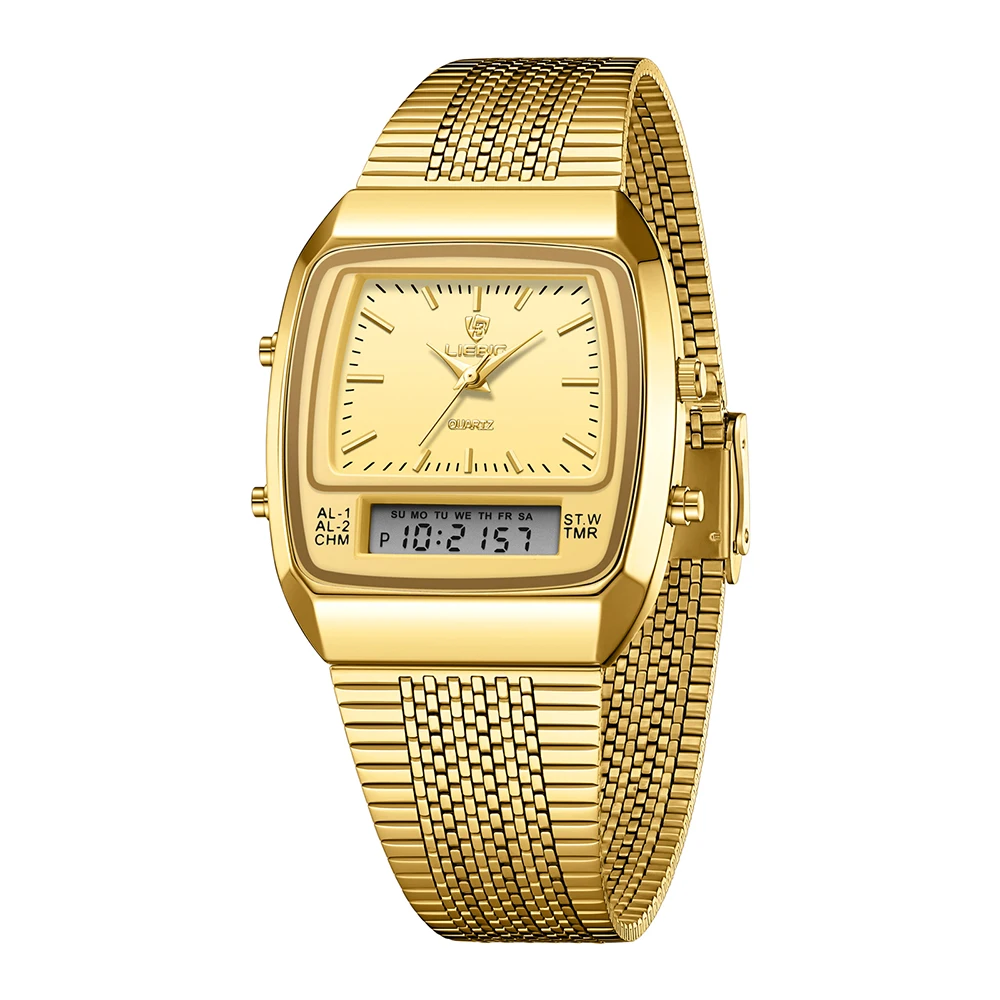 LIEBIG ساعات كوارتز رقمية فاخرة للرجال والنساء موض...