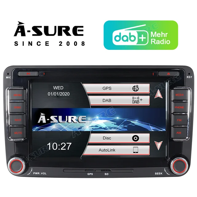 Autoradio Android, 2 Din, Apple Carplay, DAB Plus, Radio Voiture Bluetooth,  FM, RDS, GPS, Wifi, Unité Centrale pour VW Golf 4 5 6 Leon 1P Octavia Mk2 -  AliExpress