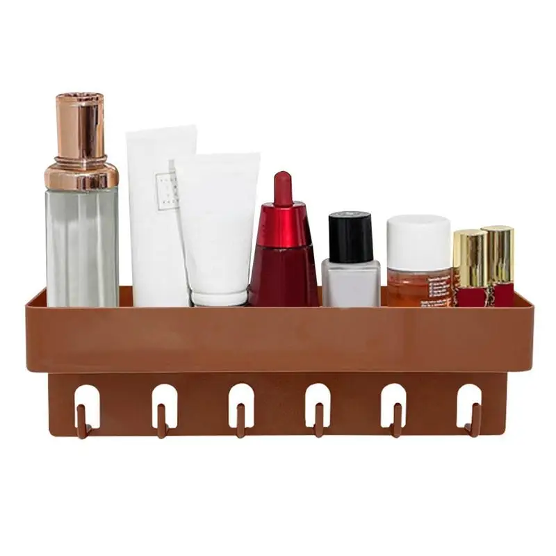 

Bathroom Shelves Wall Mounted No Punching Rack Hook Design For Reasonable Storage Wall Shelf Bathroom Multipurpose Holder