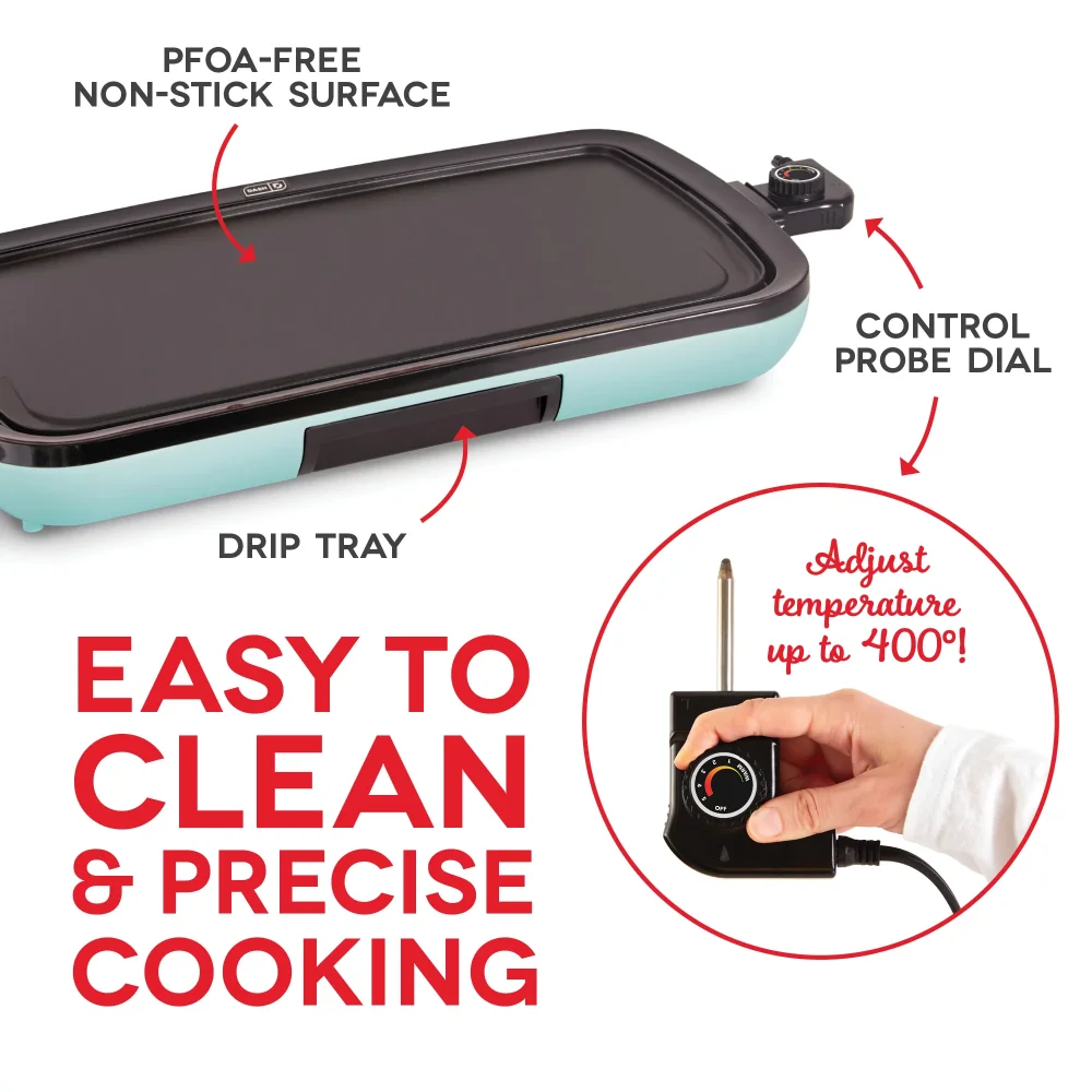 Everyday Nonstick Electric Griddle for Pancakes Burgers, Quesadillas, Eggs & other on the go Breakfast, Lunch 4