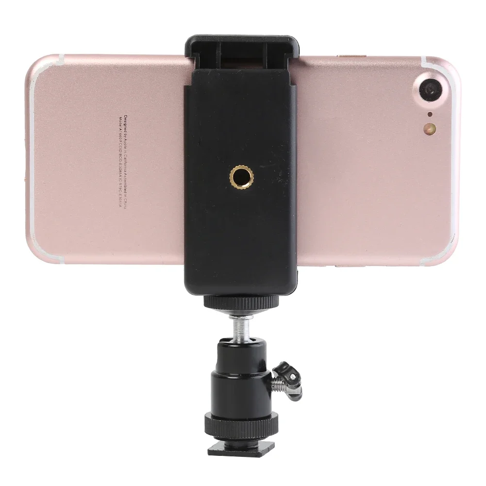 Ball Head Hot Shoe Adapter Tripod Mount Phone Clip Holder 1/4 Screw for Camera tripod ball head cold shoe ball head