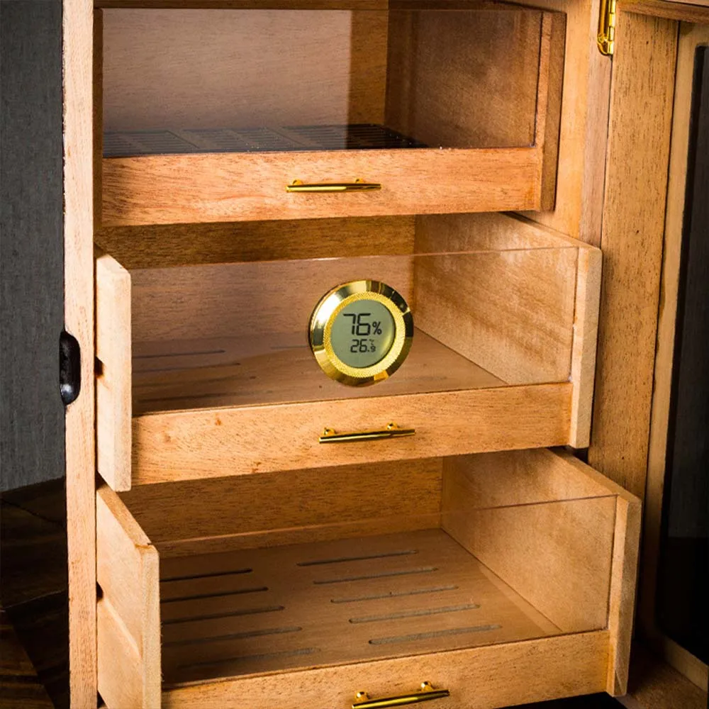 Small Cigar Cabinet Perspective Window Cedar Wood Cigar Cabinet Display Moisturizing Box Cooler Gabinete