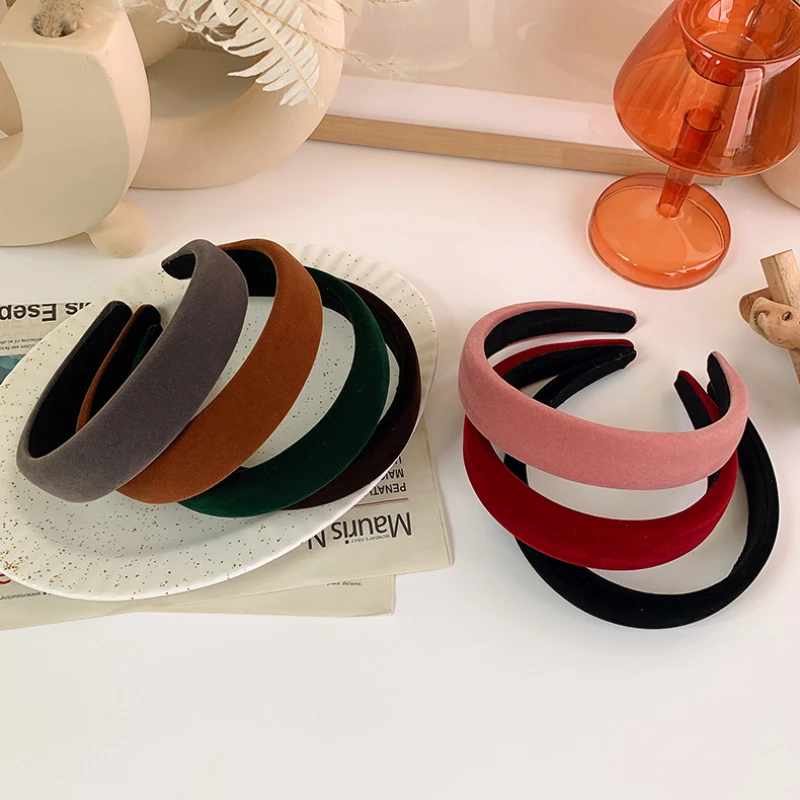 4 Fasce Per Capelli In Velluto Nero – Tesa Larga Antiscivolo, Retrò, Accessori Donna Per Capelli