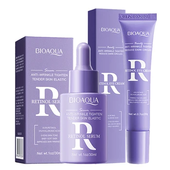 BIOAQUA Retinolo Anti Rughe Set per la cura della pelle Siero viso idratante Anti-età Anti occhiaie Crema per gli occhi Kit per la cura della pelle