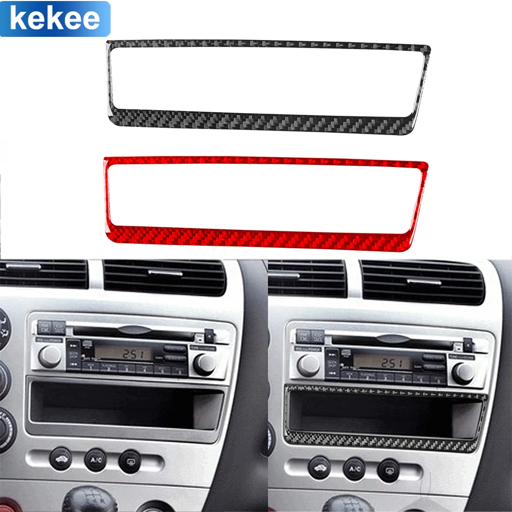 

For Honda Civic Si 2001 2002 2003 2004 2005 Center Dashboard Storage Box Frame Real Carbon Fiber Sticker Car Interior Accessorie